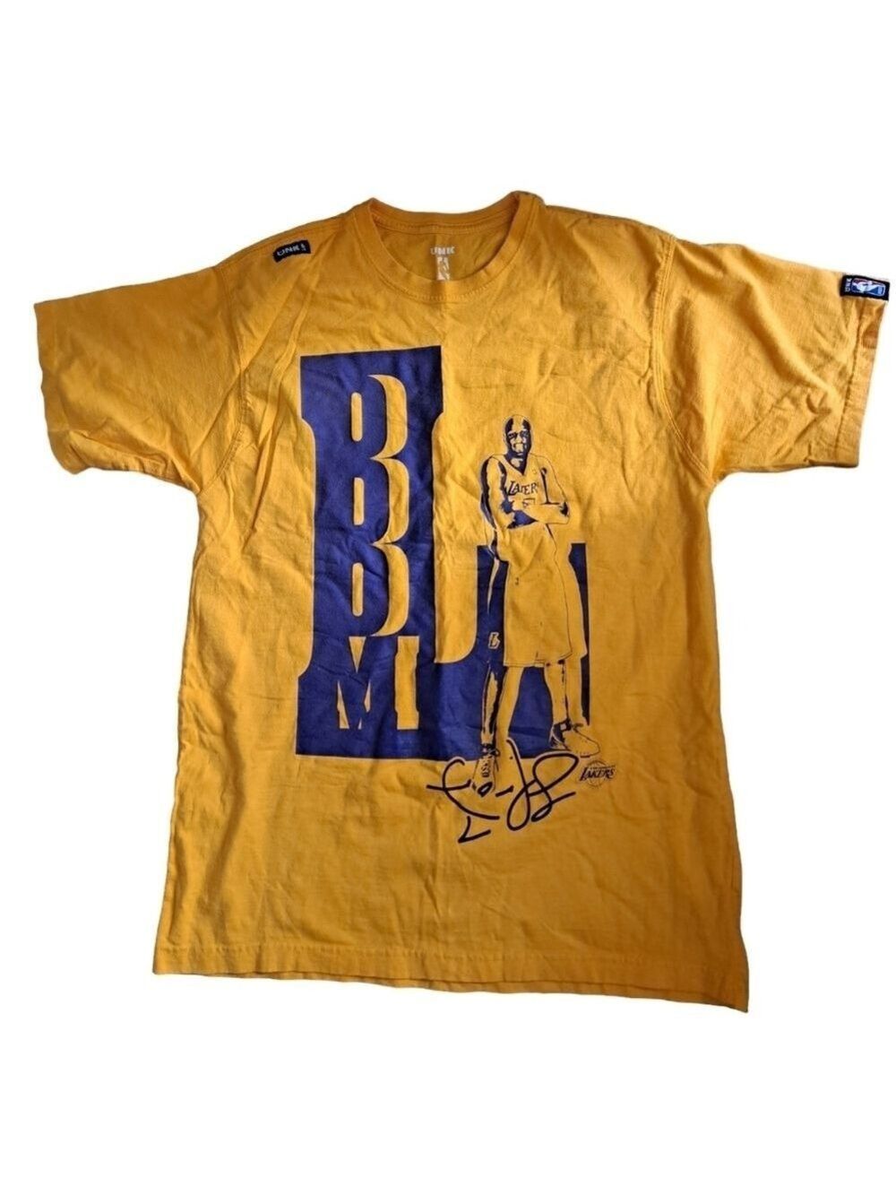 UNK LOS ANGELES LAKERS NBA basketball tshirt yellow purple short sleeve Tee men
